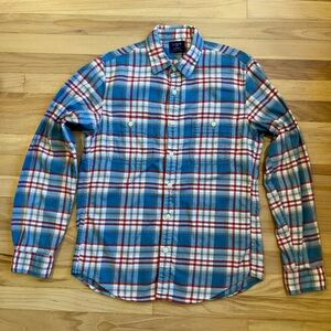J. Crew Blue and Red Plaid Flannel Shirt